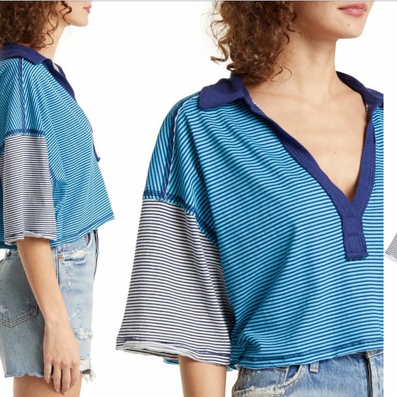 Free People’s “On a boat boxy crop top” - Picture 2 of 4